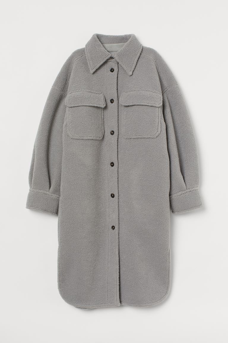 Long Faux Shearling Shacket | H&M (US + CA)