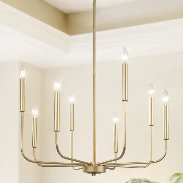 Modern Gold 8-Light Chandelier Classic Lights for Dining Room - Bed Bath & Beyond - 32339825 | Bed Bath & Beyond