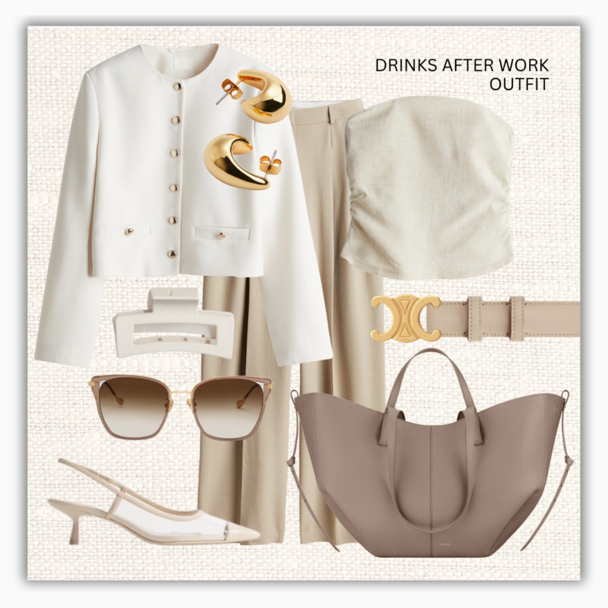 Drinks after work outfit 👩🏼‍💻 Bag is polene paris! Couldn’t link it unfortunately 

‼️Don’t forget to tap 🖤 to add this post to your favorites folder below and come back later to shop

Make sure to check out the size reviews/guides to pick the right size

Office outfit, workwear, work outfit, celine belt, slingbacks, work tops, work jacket, tailored trouserss

#LTKSeasonal #LTKWorkwear #LTKStyleTip
