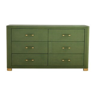 Capri 6-Drawer Dresser with Raffia Wrap & Brass-Capped Feet | Ballard Designs, Inc.