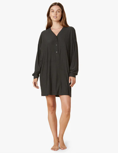 Featherweight Oversized Henley Sleep Shirt | Beyond Yoga | Beyond Yoga