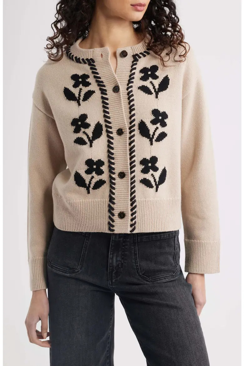 Mavie Intarsia Floral Cardigan (Women) | Nordstrom | Nordstrom