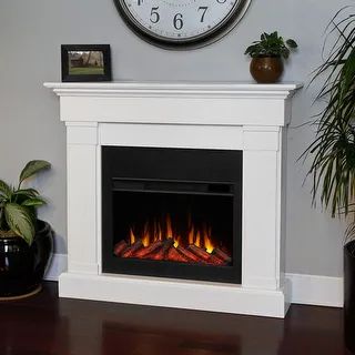 Crawford 47.5" Slim Electric Fireplace in White by Real Flame - On Sale - Overstock - 8485025 | Bed Bath & Beyond