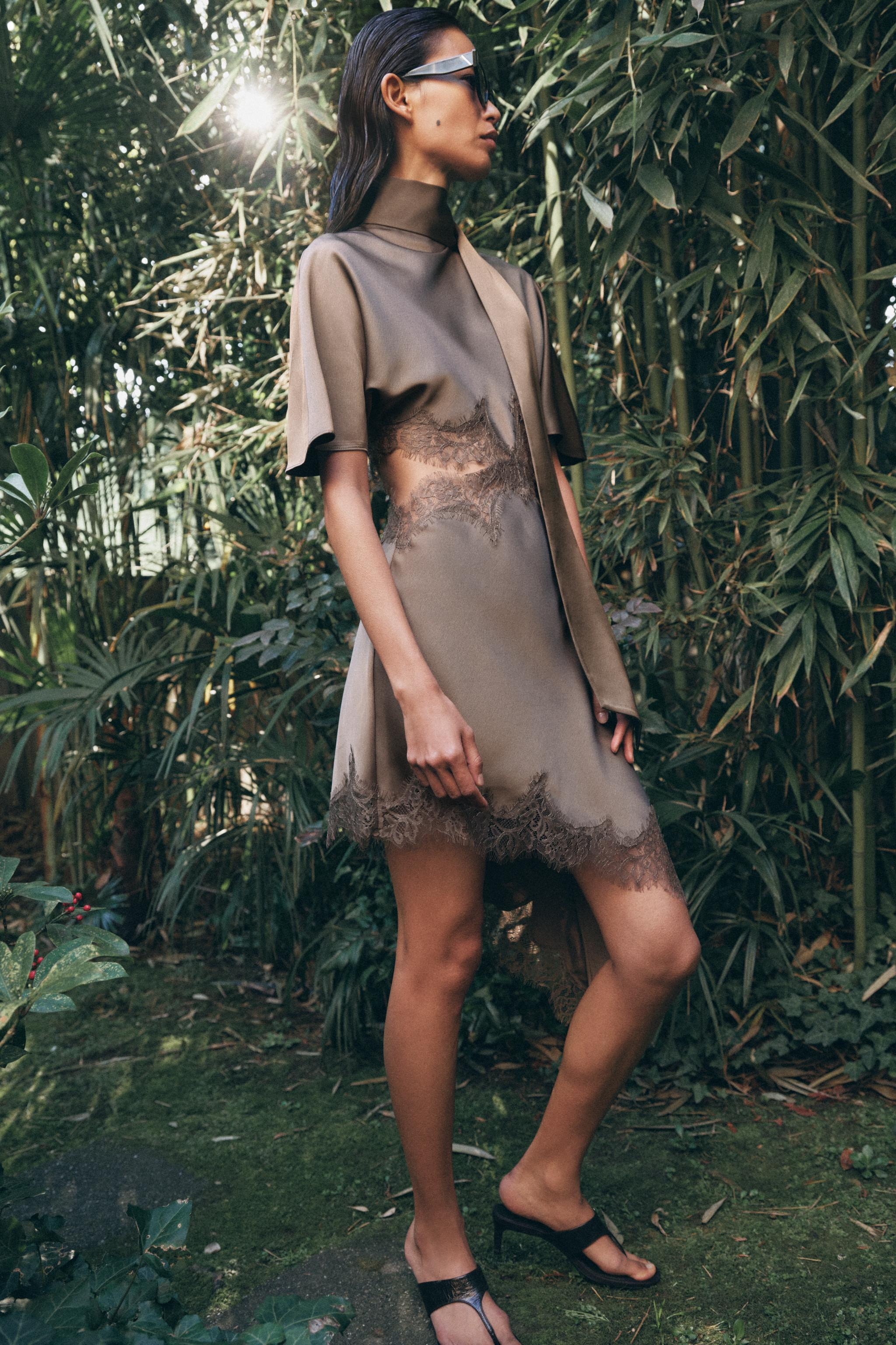 ZW COLLECTION SATIN LACE DRESS | Zara UK