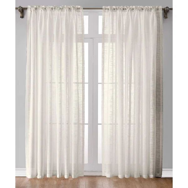 Lauber Linen Solid Color Semi-Sheer Rod Pocket Curtain Panels | Wayfair North America