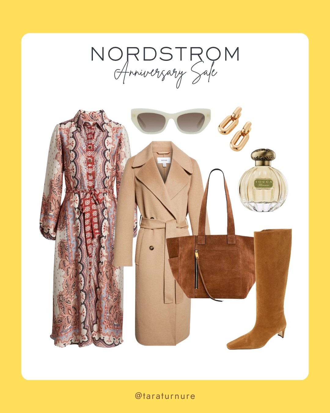 The Nordstrom Anniversary Sale is the perfect time to invest in timeless pieces you'll wear for years. 🤎 A beautiful printed dress, a classic camel coat, suede boots, and rich leather accessories make the ultimate elevated fall wardrobe.

Nordstrom Anniversary Sale, Nordstrom NSale, fall outfit, printed midi dress, camel coat, wool coat, suede boots, knee high boots, brown tote bag, leather tote, gold earrings, designer sunglasses

#LTKootd #LTKSeasonal #LTKSaleAlert