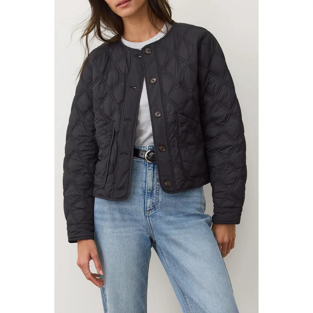 Marine Layer Marina Quilted Liner Jacket in Black at Nordstrom, Size X-Small | Nordstrom