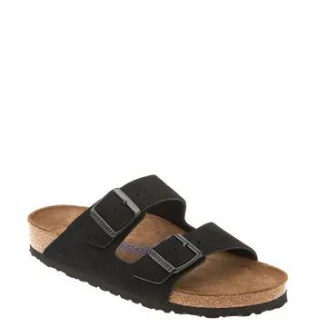 Women's Birkenstock 'Arizona' Soft Footbed Suede Sandal, Size 6-6.5US / 37EU D - Black | Nordstrom