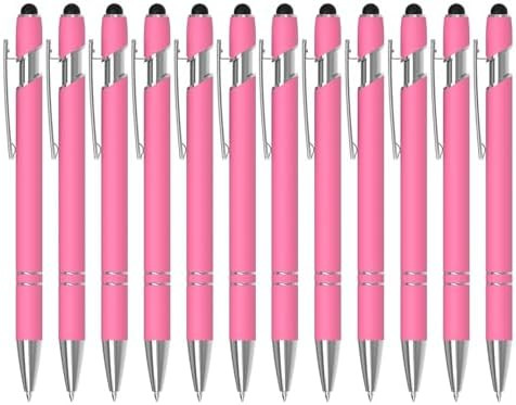 12 Pack Pink Stylus Pens, 2-in-1 Ballpoint Pen with Metal Stylus Tip for Touch Screens, 1.0 mm Bl... | Amazon (US)