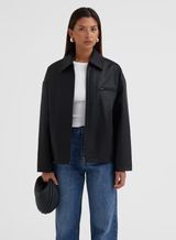 Black Faux Leather Vintage Jacket – Maisi | 4th & Reckless