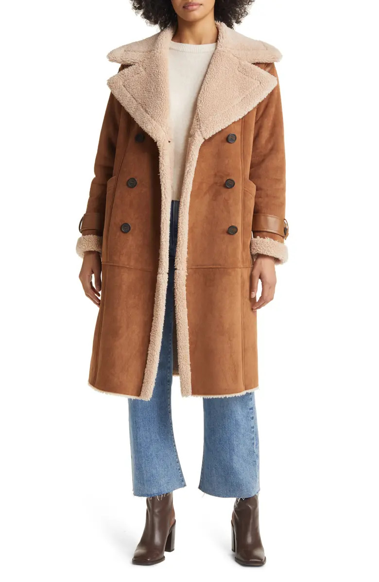 Faux Shearling Longline Coat | Nordstrom