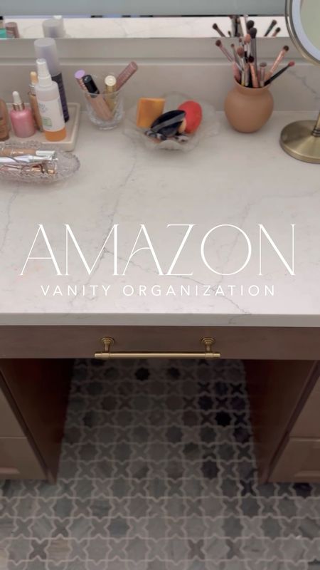 Amazon bathroom makeup vanity organization! Love this LED wireless makeup mirror as well, the brass finish is so pretty!

#LTKHome #LTKFindsUnder100 #LTKVideo