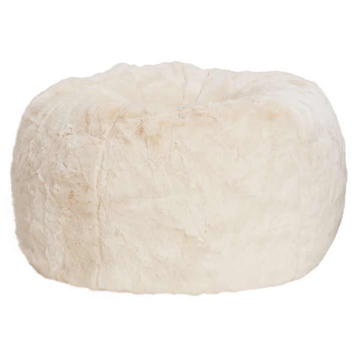 Ivory Polar Bear Faux Fur Bean Bag Chair | Pottery Barn Teen