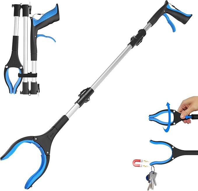 Grabber Reacher Tool 36 Inch, Heavy Duty Foldable Grabber with Anti-Slip 360° Rotating Jaw, Magn... | Amazon (US)