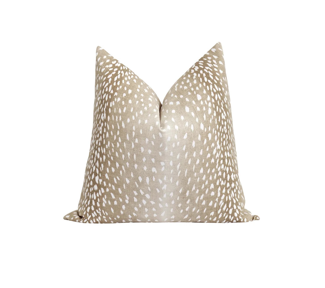 Deer Skin Print Linen Pillow Cover, Ombre Pillow Cover, Deer Pillow, Fawn Pillow Cover, DOUBLE SI... | Etsy (US)