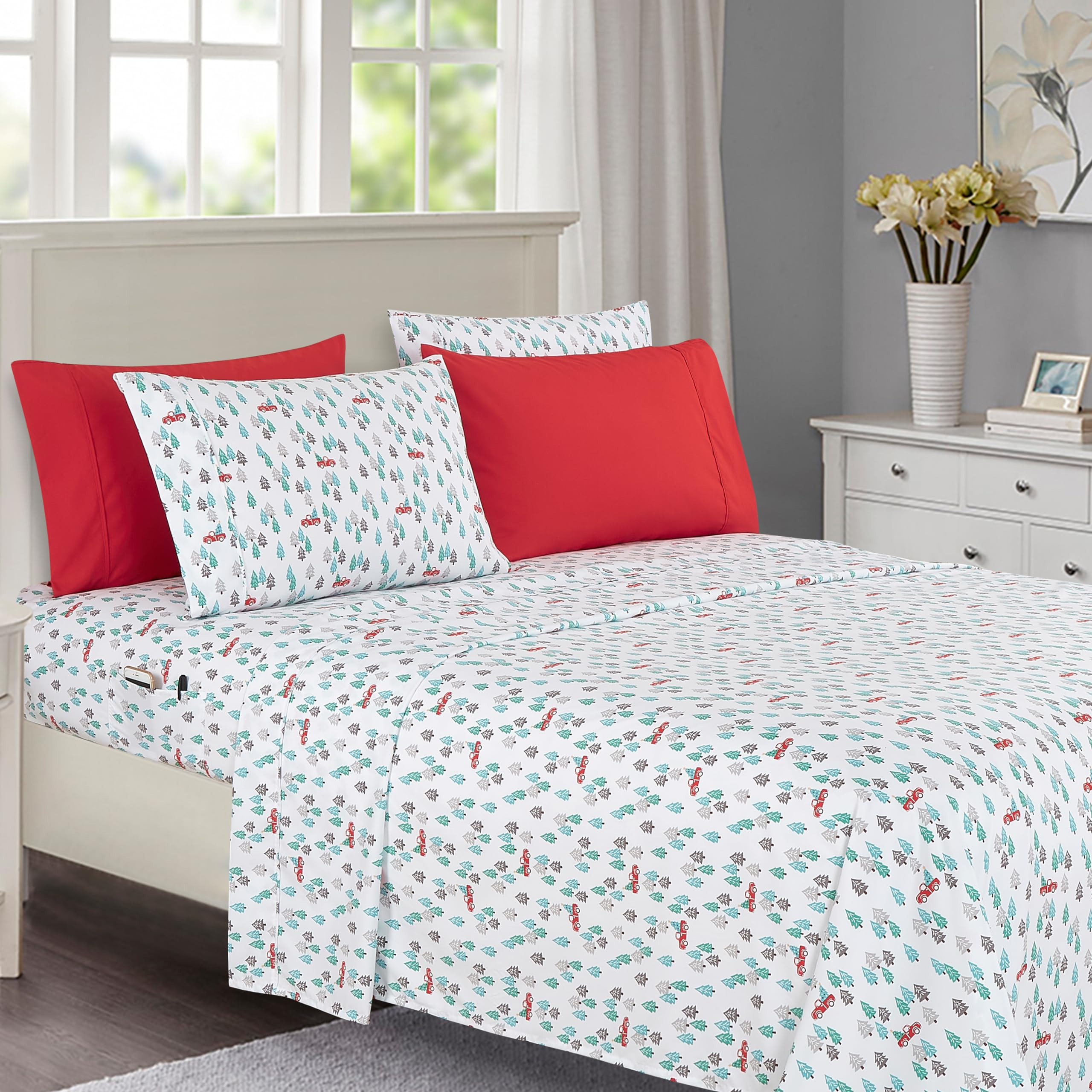 Elegant Comfort Luxury Soft Bed Sheets Holiday Pattern 1500 Premium Hotel Quality Microfiber - So... | Amazon (US)