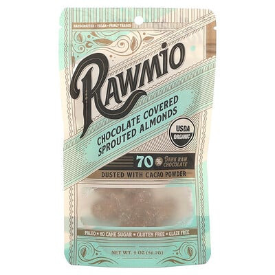 Rawmio, Chocolate Covered Sprouted Almonds, 2 oz (56.7 g) | iHerb