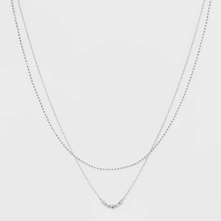 Stone Multi-Strand Necklace - A New Day™ Silver | Target