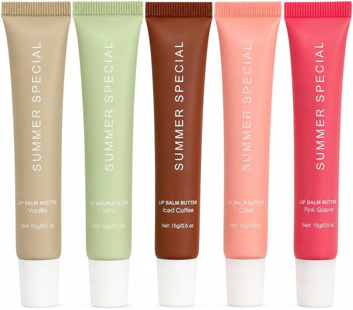 5-Color Summer Special Lip Balm Butter-Shea Butter & Avocado Oil Formula, Lightweight & Non-Stick... | Amazon (US)