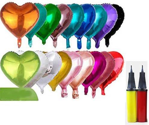 Auch Heart Shape Balloon 18pcs with 2 Inflator Heart Balloons Foil Balloons Mylar Balloons for Party | Amazon (US)