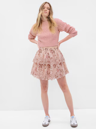 Gap &amp;#215 LoveShackFancy Floral Flippy Skirt | Gap (US)