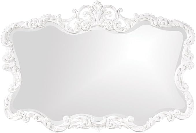 Howard Elliott Talida Mirror, Ornate Wall Focal Point, Resin Frame, Matte White, 27 Inch x 38 Inc... | Amazon (US)