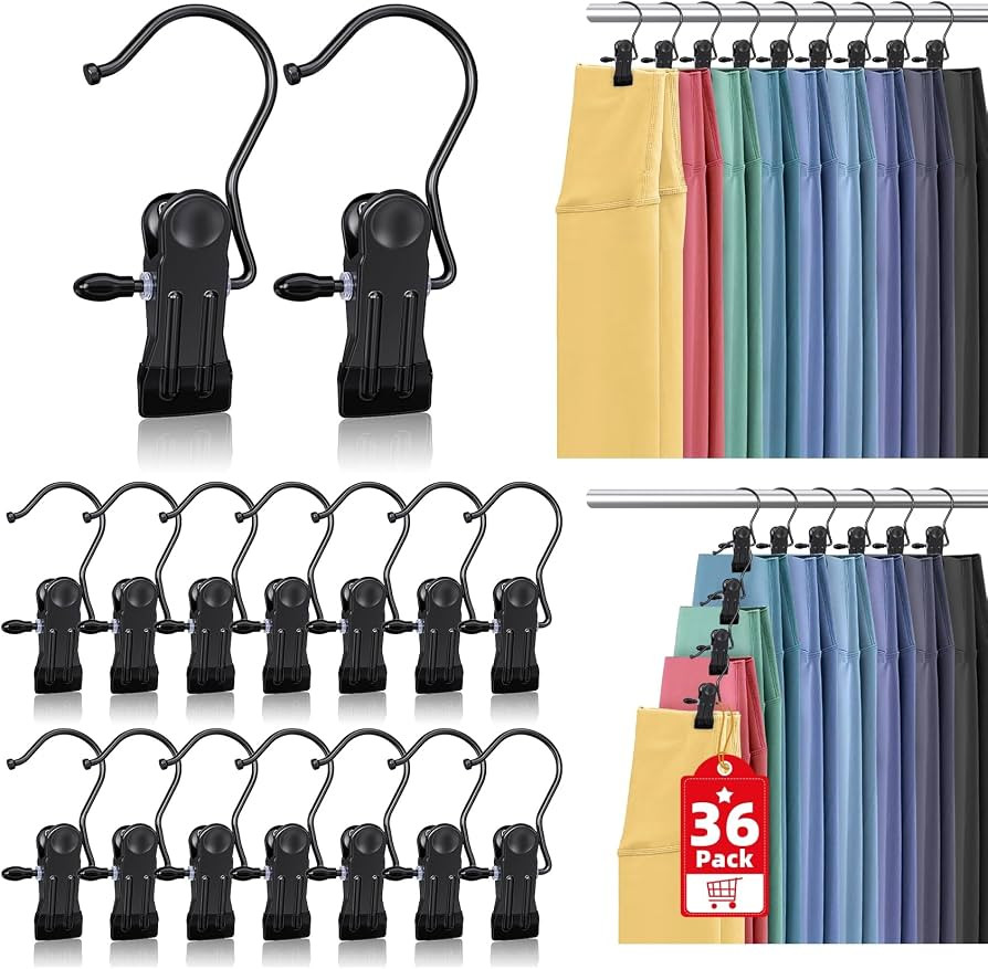 36 Pack Boot Hangers Clips for Closet, Laundry Hooks Hanging Clips Pants Hangers with Clips Leggi... | Amazon (US)