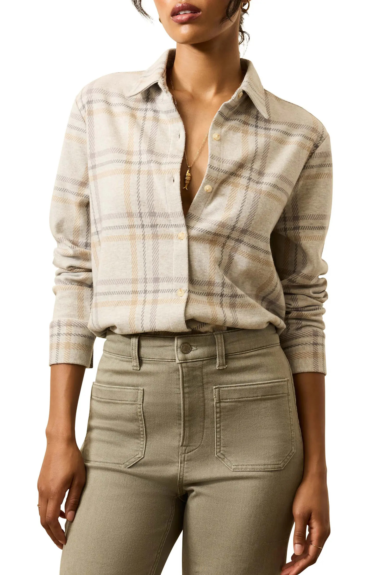 Faherty Legend Sweater Knit Plaid Button-Up Shirt | Nordstrom | Nordstrom