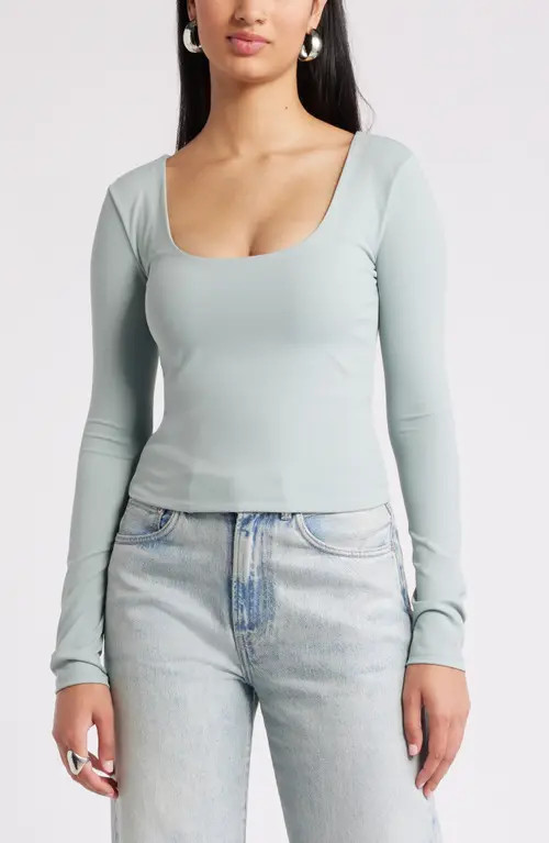 Open Edit Smooth Edit Scoop Neck Top in Teal Pond at Nordstrom, Size Small | Nordstrom