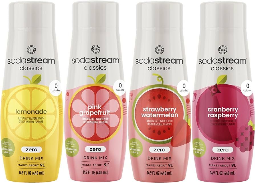SodaStream Variety Pack Drink Mixes, 0 Calories, 14.8 Fl Oz (Pack of 4) | Amazon (US)