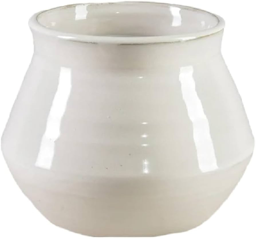 Serene Spaces Living Ivory Ceramic Pot Vase - Elegant Glossy Finish, Timeless Flared Design, Perf... | Amazon (US)