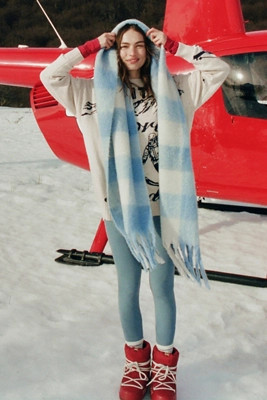 Maeve Plaid Fringe Scarf | Anthropologie (US)