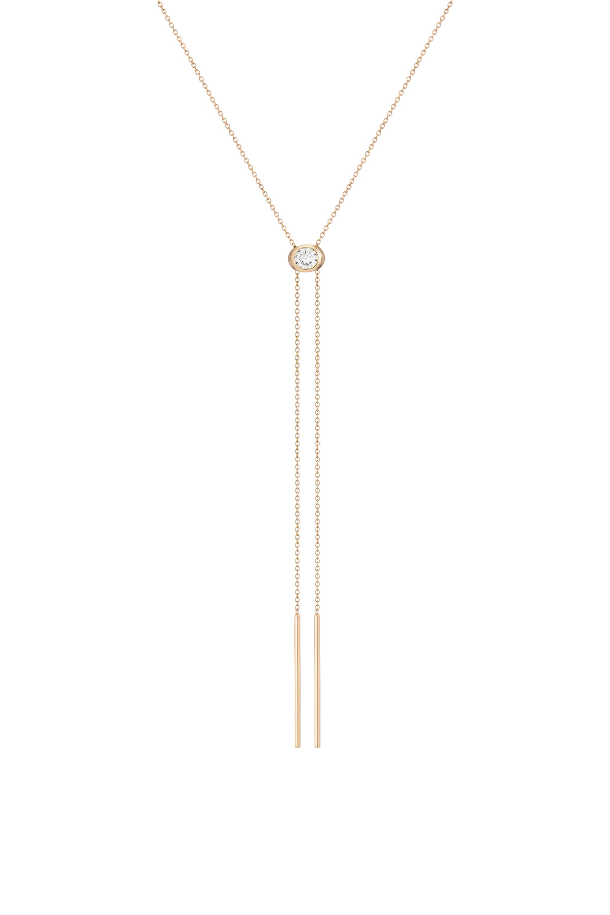 Aurate x Frye: Lab Grown White Sapphire Bolo Necklace | AUrate New York
