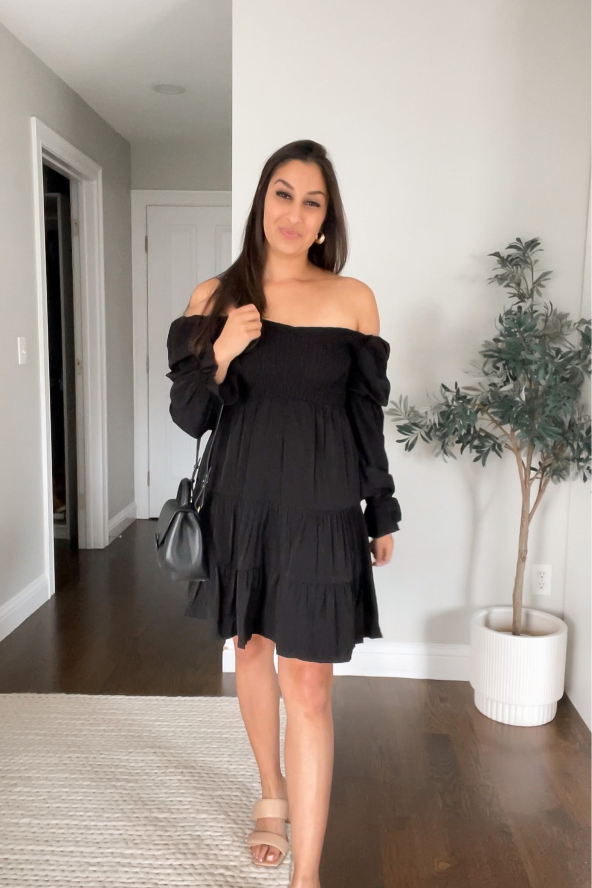Beautiful off shoulder black dress perfect for bachelorette parties, summer outings, and weddings! Is flattering on everyone!

#LTKstyletip #LTKunder50 #LTKwedding