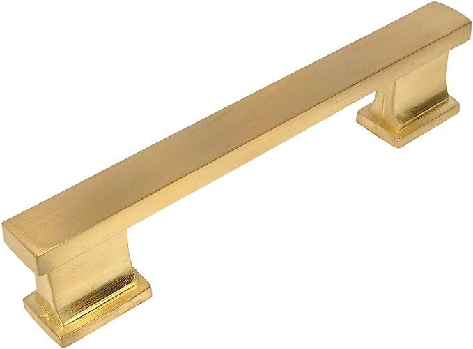 10 Pack - Cosmas 702-5BB Brushed Brass Contemporary Cabinet Hardware Handle Pull - 5" Inch (128mm... | Amazon (US)