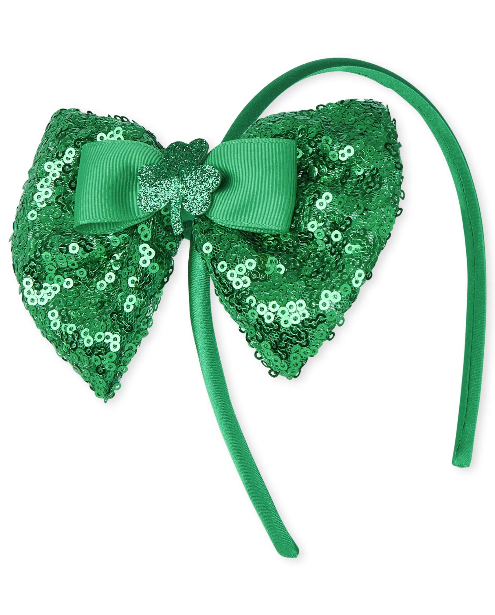 Girls St. Patrick's Day Sequin Bow Headband | The Children's Place  - IRELAND | The Children's Place