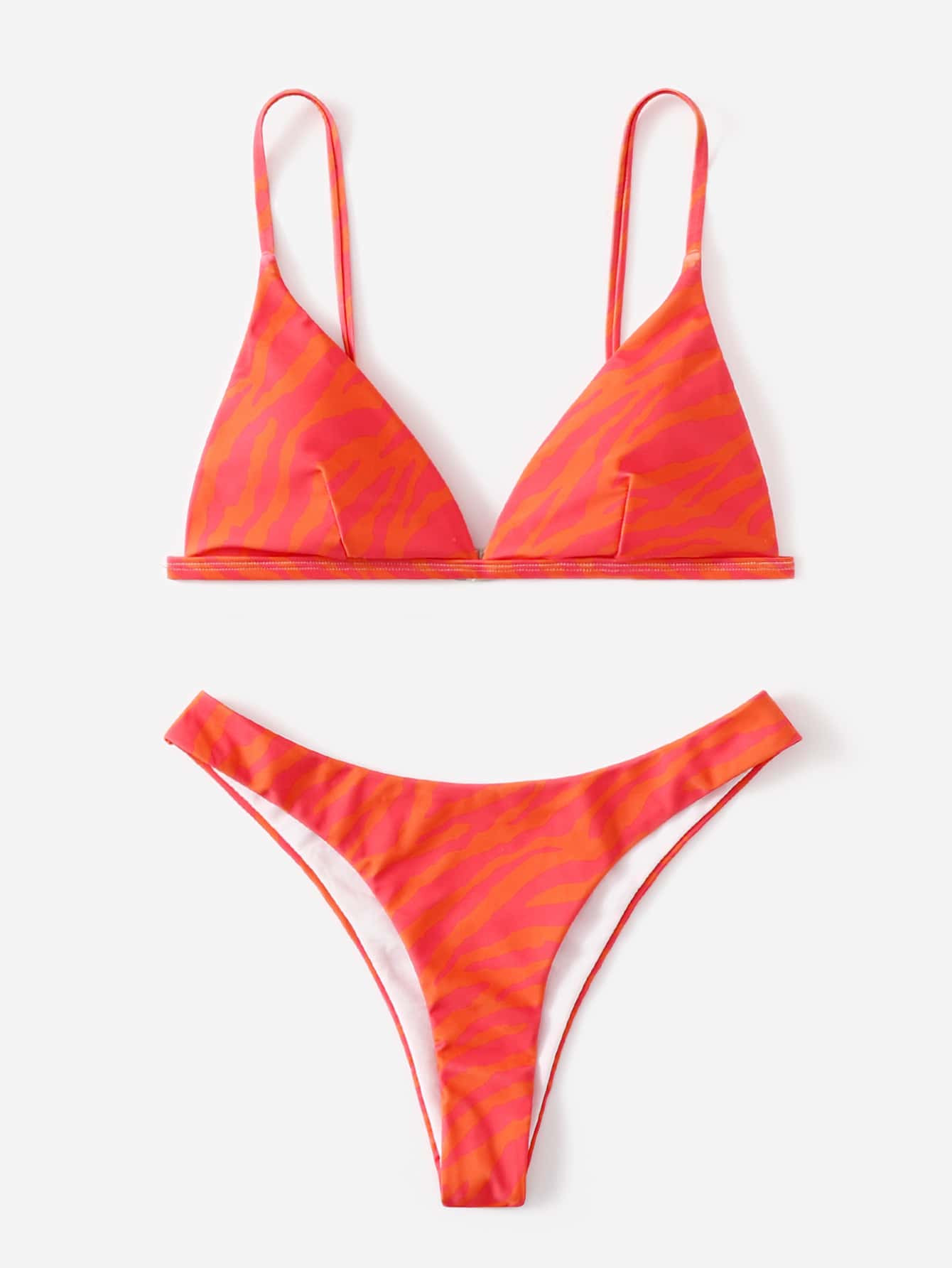 Zebra Stripe Bikini Swimsuit | SHEIN