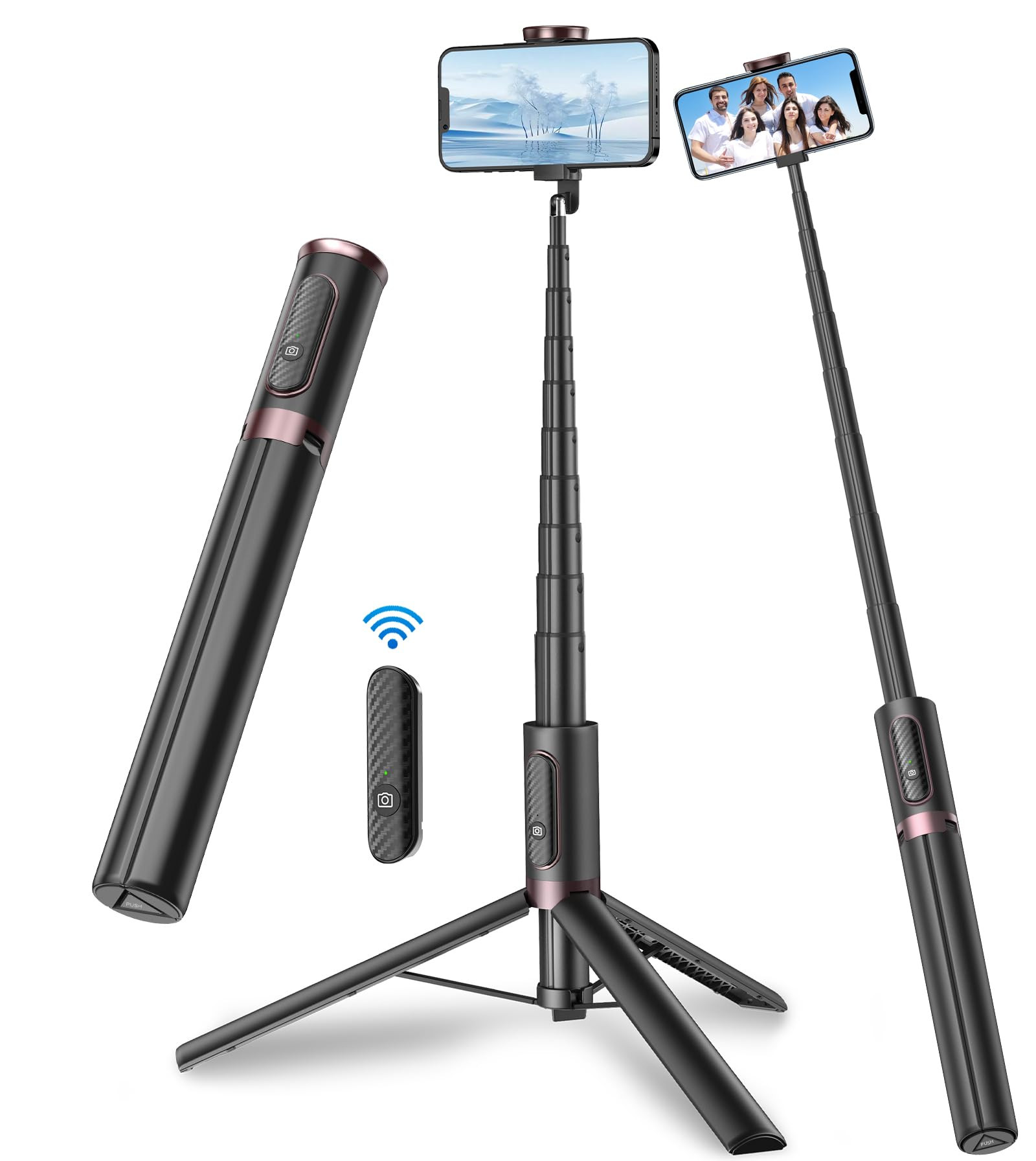 TONEOF 67" Cell Phone Selfie Stick Tripod,Smartphone Tripod Stand All-in-1 with Integrated Wirele... | Amazon (US)