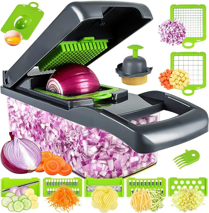 Vegetable Chopper, Pro Onion Chopper, Multifunctional 13 in 1 Food Chopper, Kitchen Vegetable Sli... | Amazon (US)