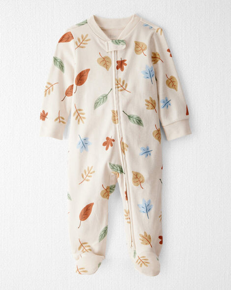 Baby Organic Cotton Sleep & Play Pajamas in Autumn Leaves Print | Carter's Inc