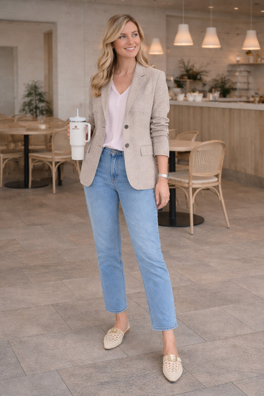 Beige blazer outfit denim Jeans and flats spring summer outfits

#LTKshoes #LTKspring #LTKeurope
