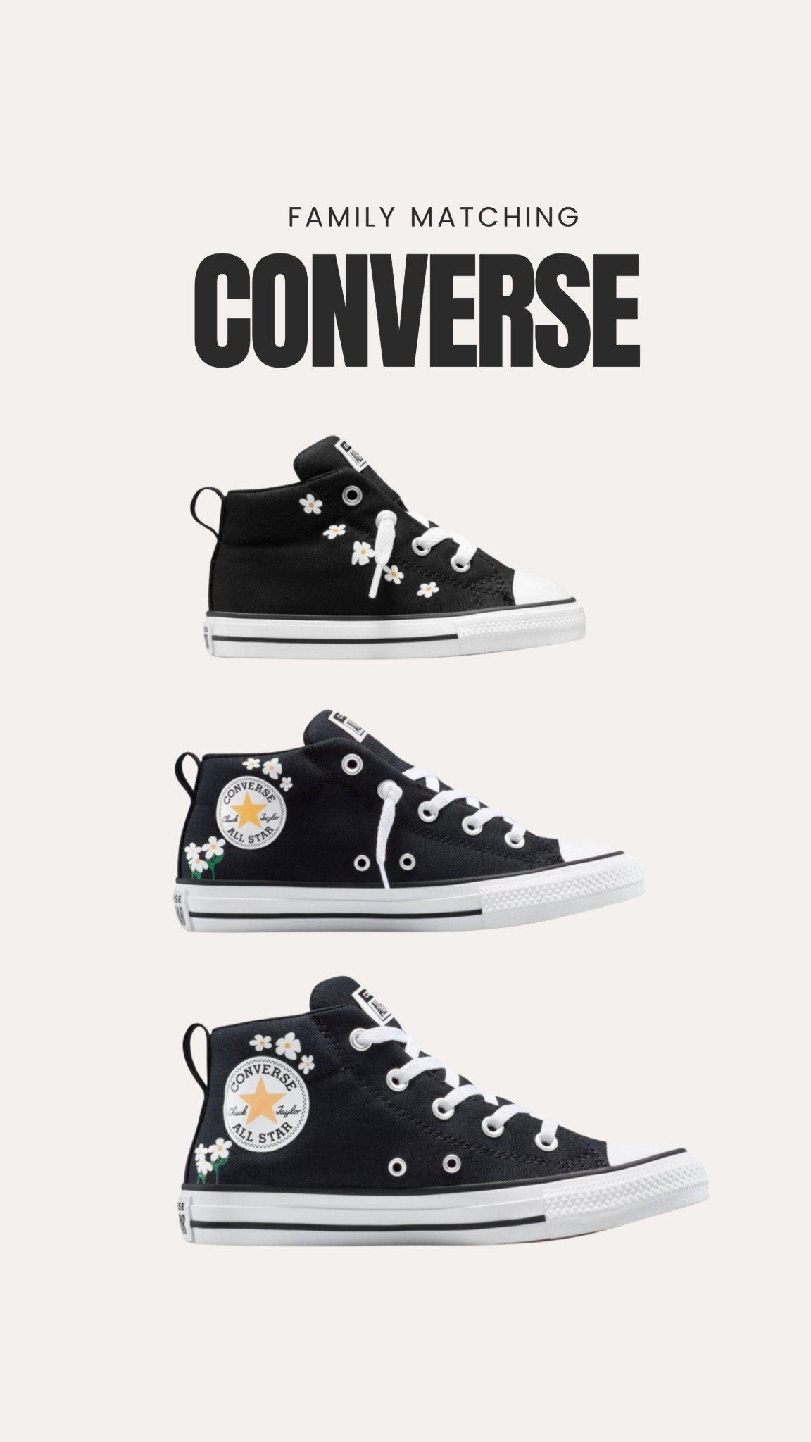 Toddler, kids & adult matching converse!! 😍 this daisy print is adorable 🖤

#LTKSeasonal #LTKKids #LTKShoeCrush