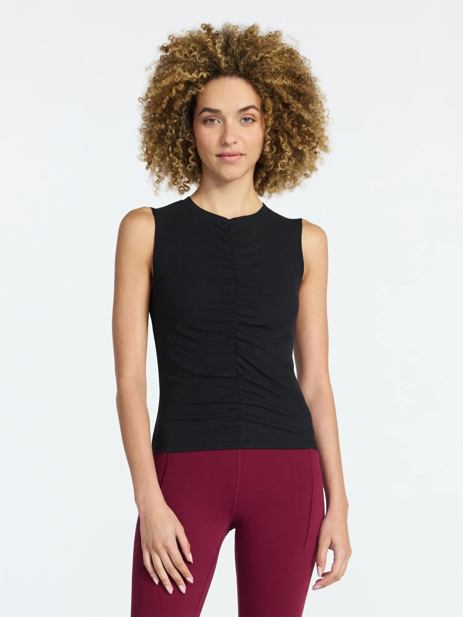Avia Women's Shirred Ribbed Cinch Ballet Tank, Sizes XS-XXXL | Walmart (US)