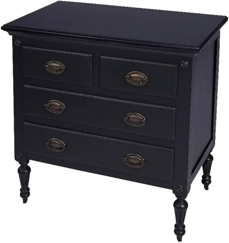 4-Drawer Transitional Mango Wood Chest in Black | Amazon (US)