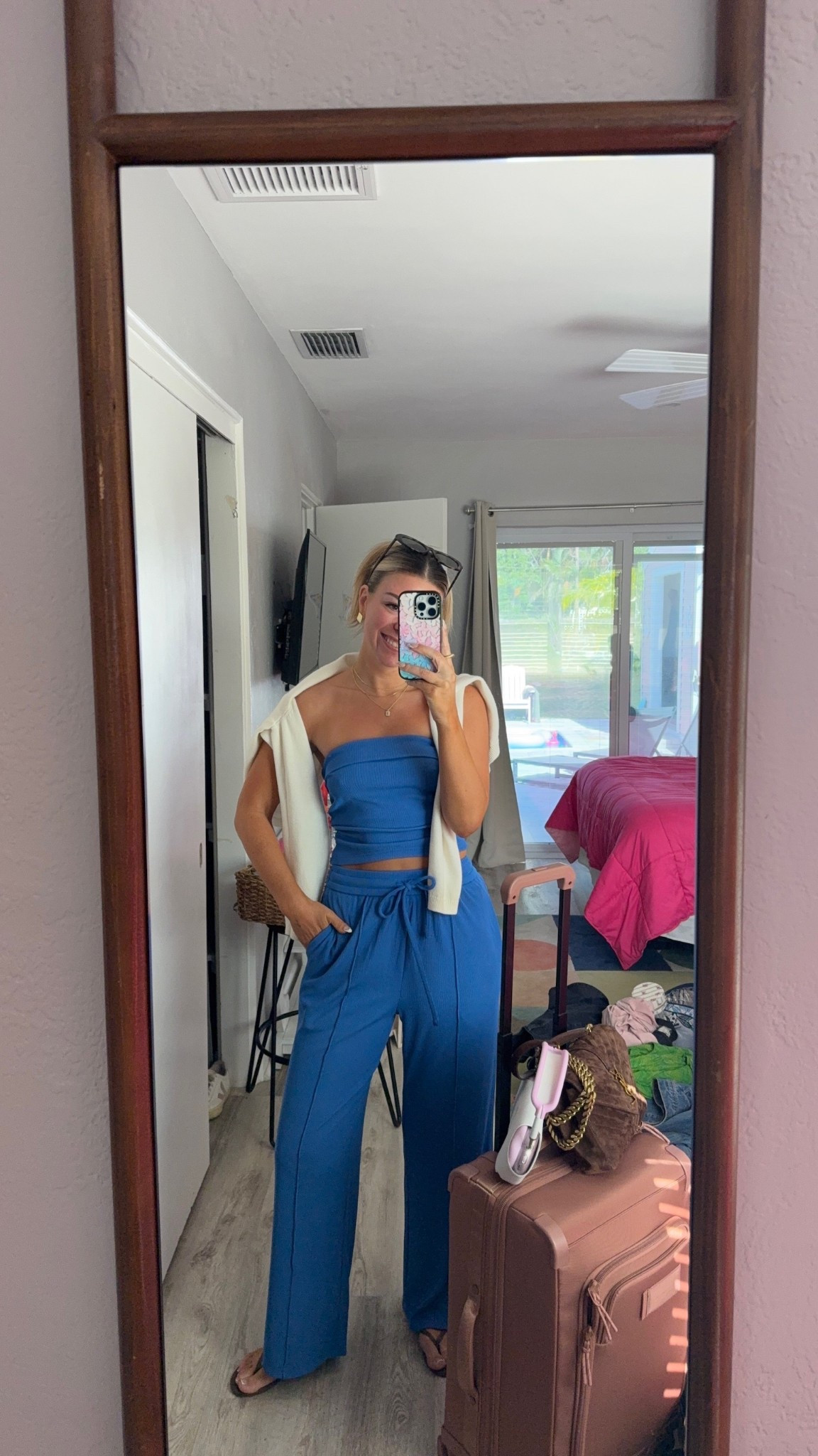 Amazon strapless blue pants set resortwear look travel look Dagne Dover luggage and packing cubes. 

Dagne code: emerson20
Electro picks code: Emerson20

#LTKFindsUnder50 #LTKTravel #LTKSeasonal