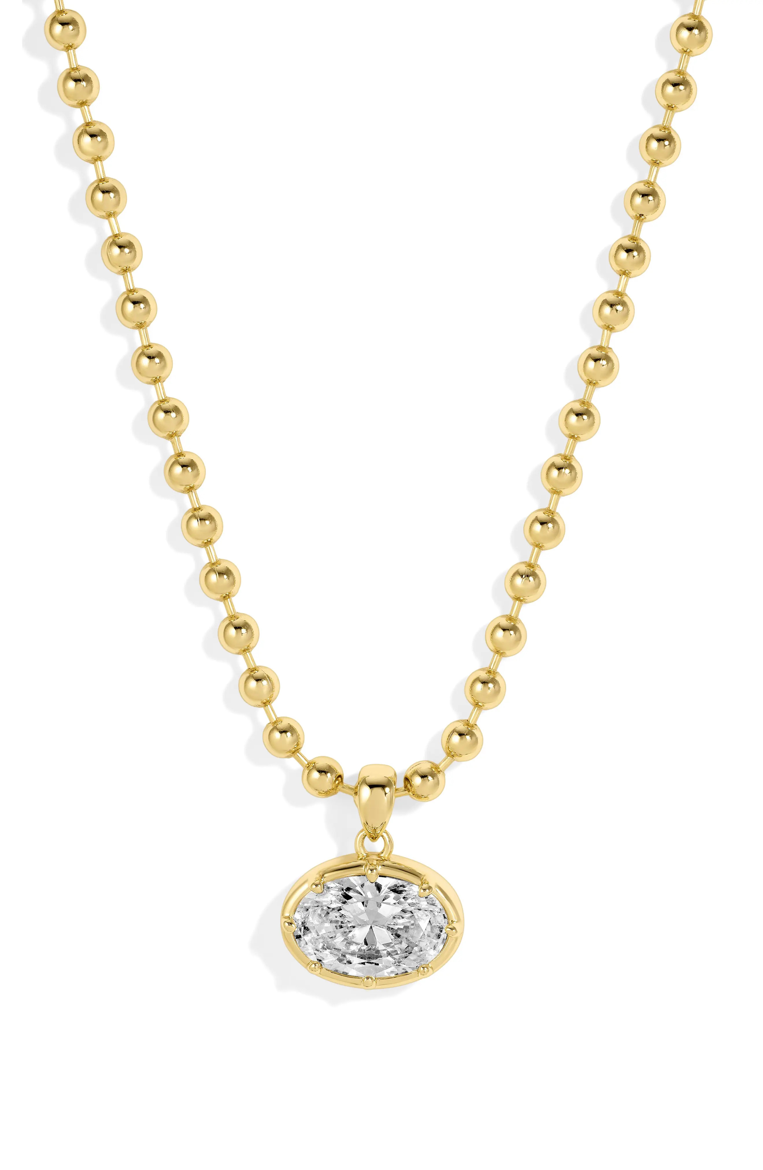 LILI CLASPE Cleo Oval Pendant Necklace in Silver at Nordstrom | Nordstrom