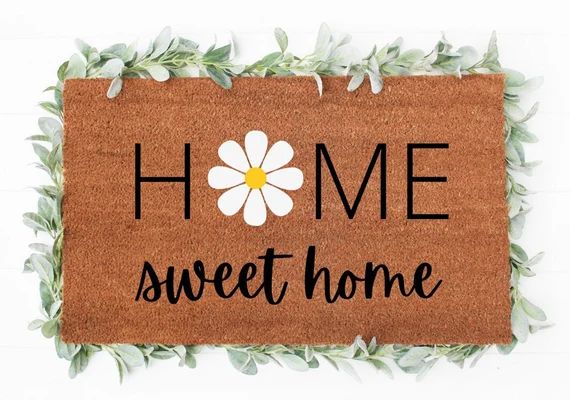 Home sweet home daisy doormat- Doormat - Cute Doormat, Daisy Doormats, spring/summer Decor, Farmh... | Etsy (US)