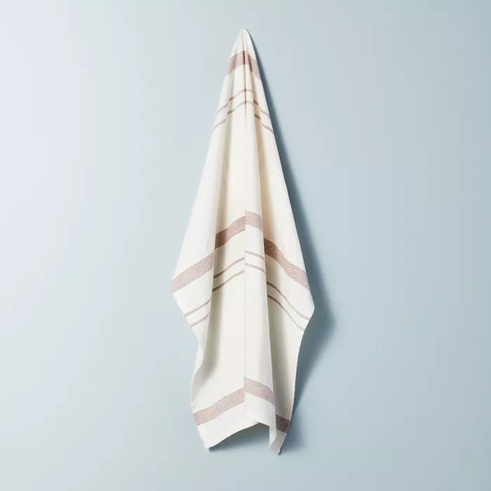 Bunch Stripes Flour Sack Kitchen Towel Pumpkin Brown - Hearth &#38; Hand&#8482; with Magnolia | Target