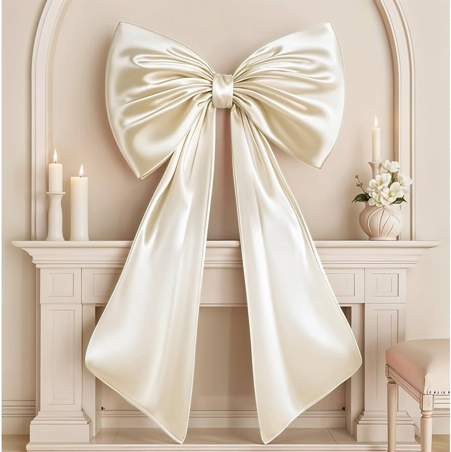 Giant Bow Decoration Big Cream White Large Coquette Bow for Backdrop Birthday Party Room Wall Wed... | Amazon (US)