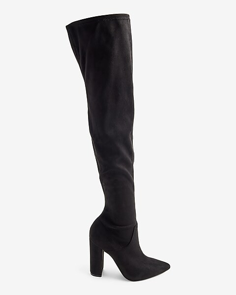 Over The Knee Block Heel Sock Boots | Express